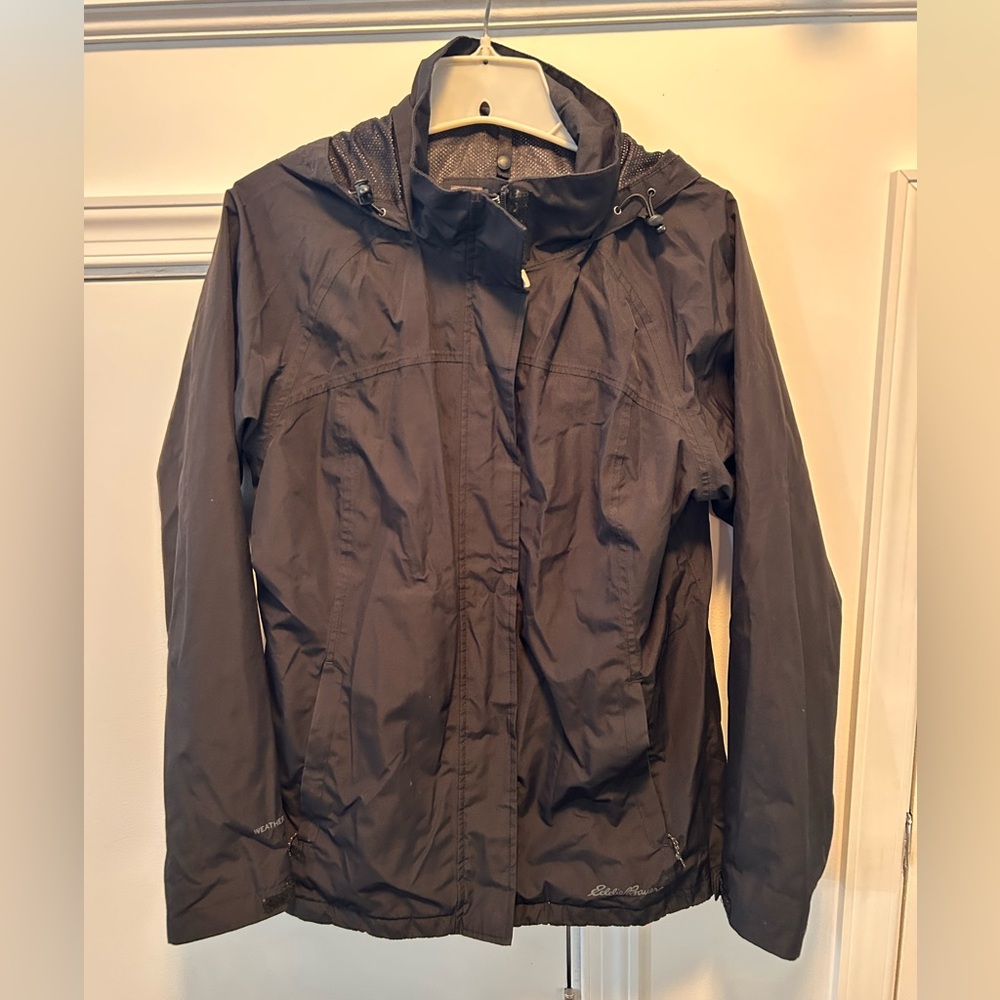 Eddie Bauer Women's Packable Rainfoil Jacket with Weather Edge M Black
